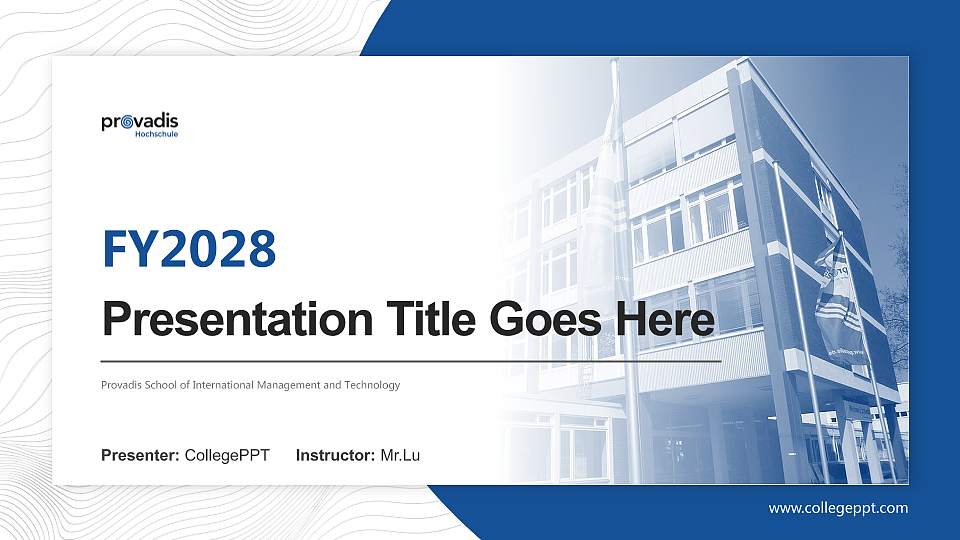 Provadis School of International Management and Technology Academic Presentation/Research Findings Report PPT Template16:9 ratio PPT effect preview image