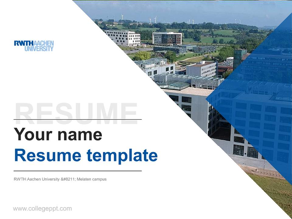 RWTH Aachen University – Melaten campus Resume PPT Template4:3 ratio PPT effect preview image5