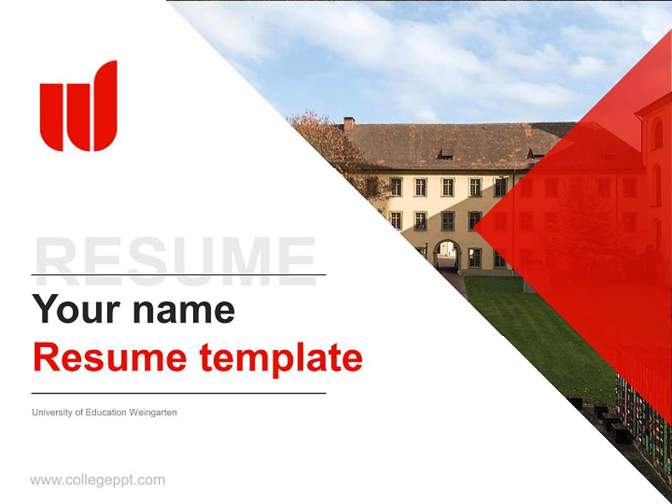 University of Education Weingarten Resume PPT Template4:3 ratio PPT effect preview image5