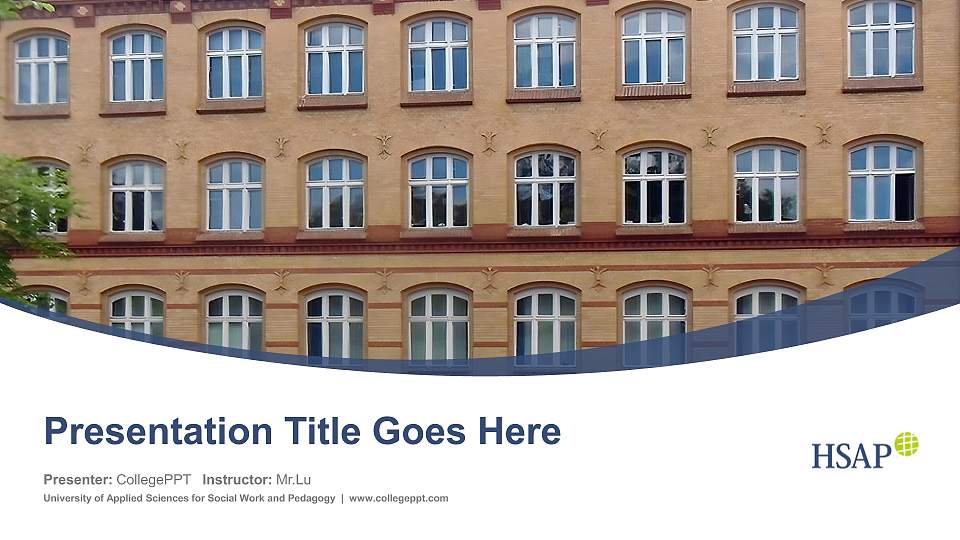 University of Applied Sciences for Social Work and Pedagogy Course/Courseware Creation PPT Template16:9 ratio PPT effect preview image