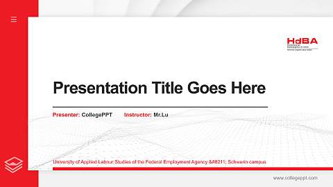 University of Applied Labour Studies of the Federal Employment Agency – Schwerin campus Thesis Proposal/Graduation Defense PPT Template