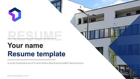 University of Applied Sciences for Small and Medium-Sized Enterprises – Bamberg campus Resume PPT Template
