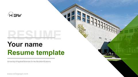 University of Applied Sciences for the Bavarian Economy Resume PPT Template