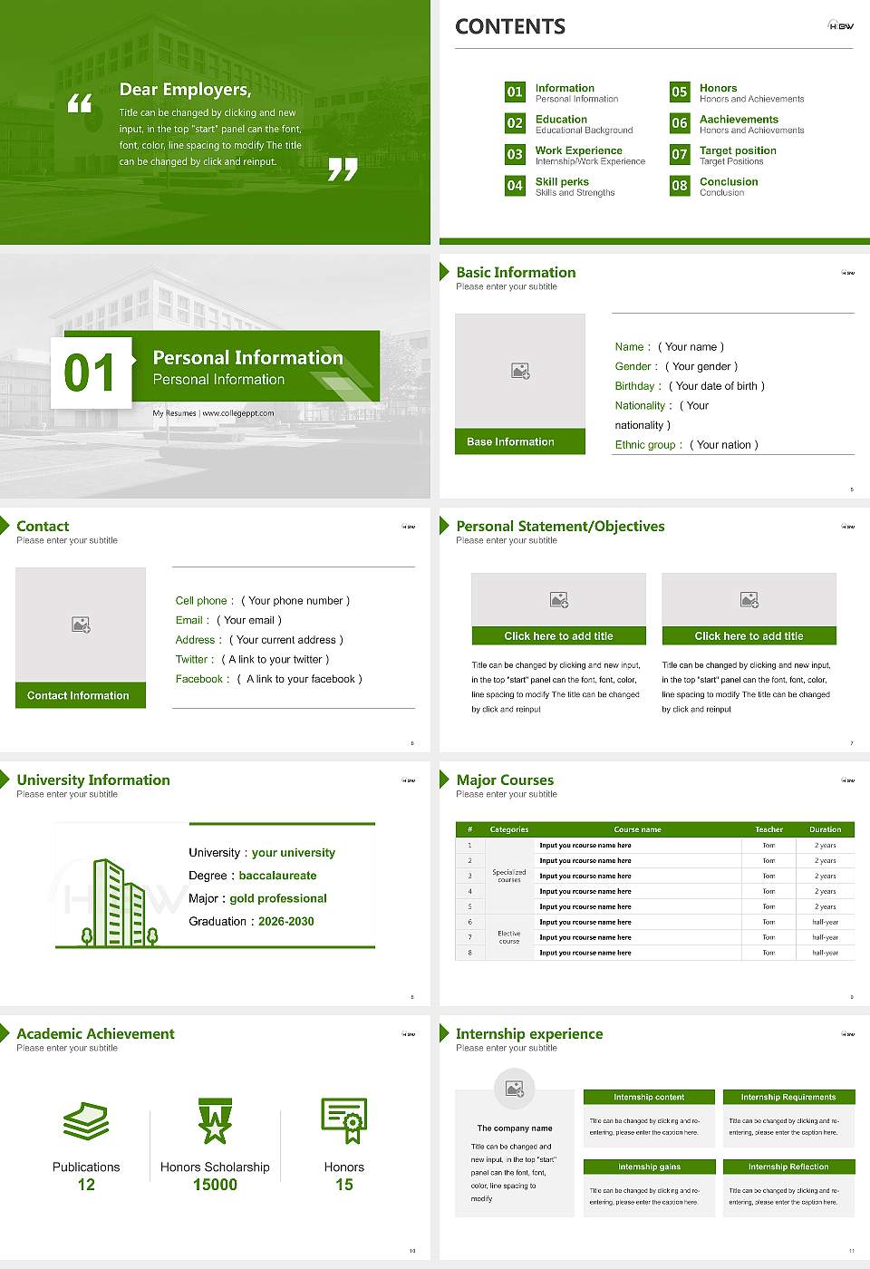 University of Applied Sciences for the Bavarian Economy Resume PPT Template16:9 ratio PPT effect preview image2