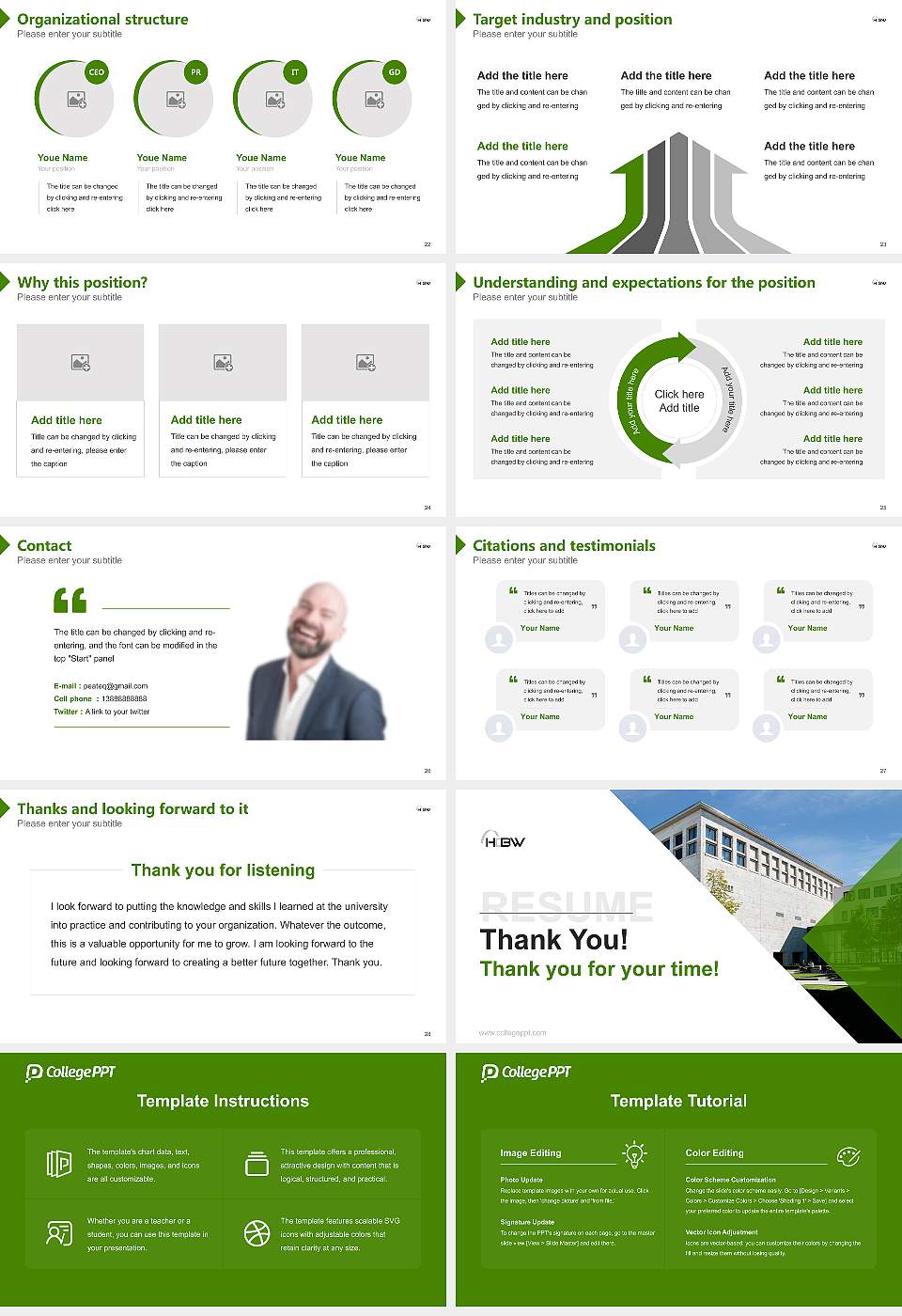 University of Applied Sciences for the Bavarian Economy Resume PPT Template16:9 ratio PPT effect preview image4