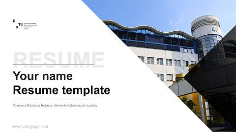 Rhineland-Palatinate Technical University Kaiserslautern-Landau Resume PPT Template