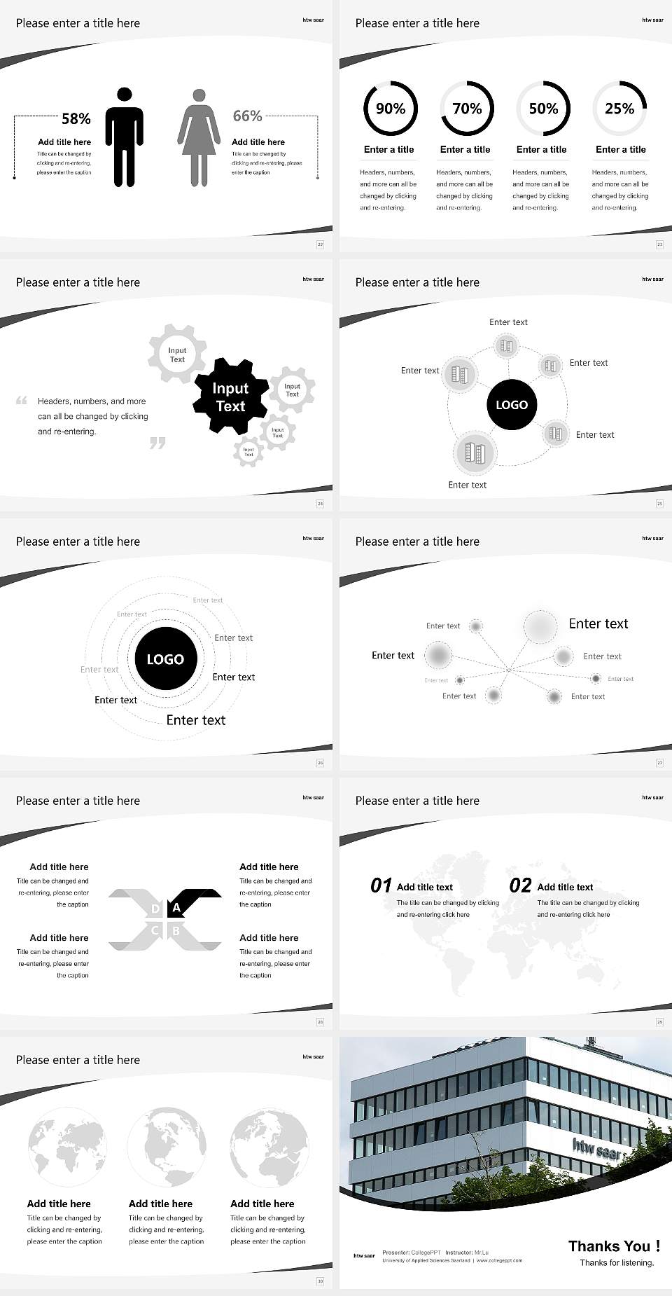 University of Applied Sciences Saarland Course/Courseware Creation PPT Template4:3 ratio PPT effect preview image4