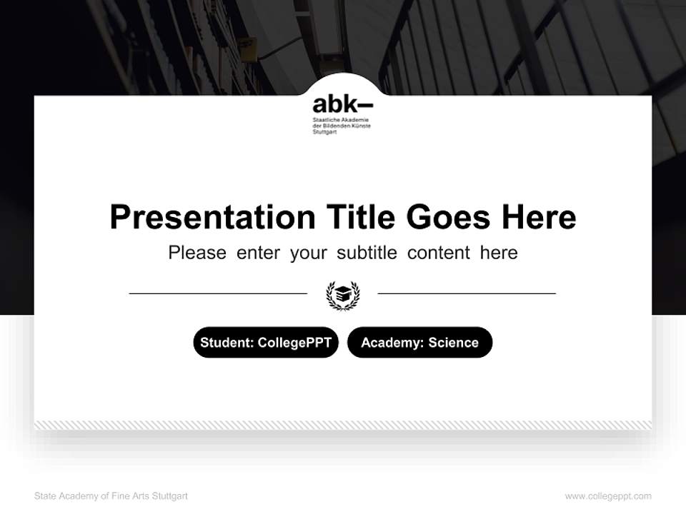 State Academy of Fine Arts Stuttgart National Scholarship Defense PPT Template4:3 ratio PPT effect preview image4