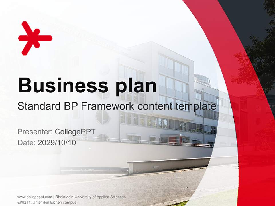 RheinMain University of Applied Sciences – Unter den Eichen campus Competition/Entrepreneurship Contest PPT Template4:3 ratio PPT effect preview image9