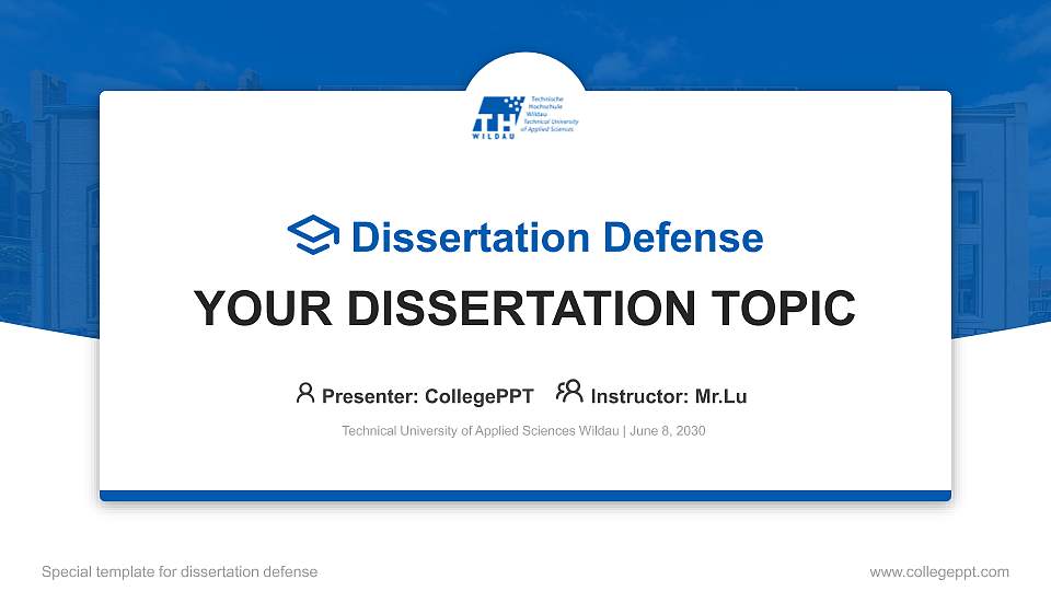 Technical University of Applied Sciences Wildau Graduation Thesis Defense PPT Template16:9 ratio PPT effect preview image