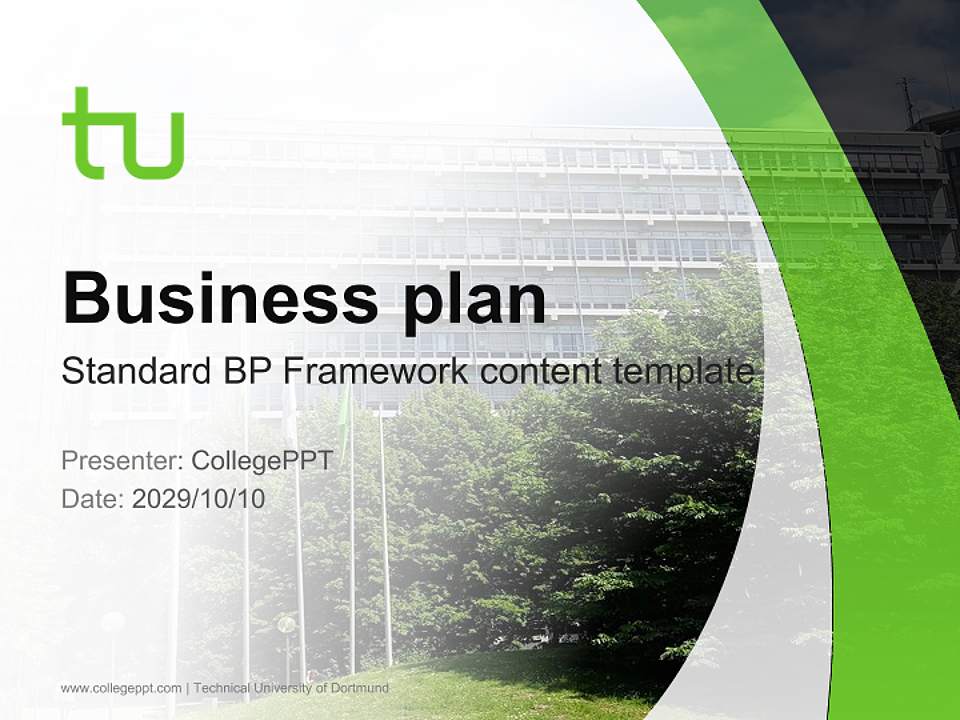 Technical University of Dortmund Competition/Entrepreneurship Contest PPT Template4:3 ratio PPT effect preview image9