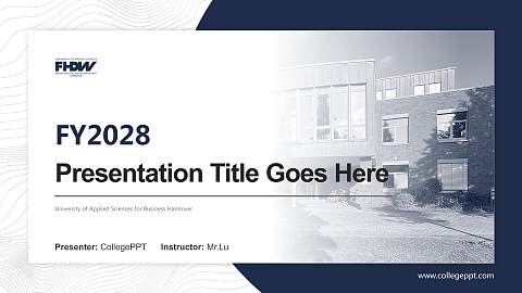 University of Applied Sciences for Business Hannover Academic Presentation/Research Findings Report PPT Template