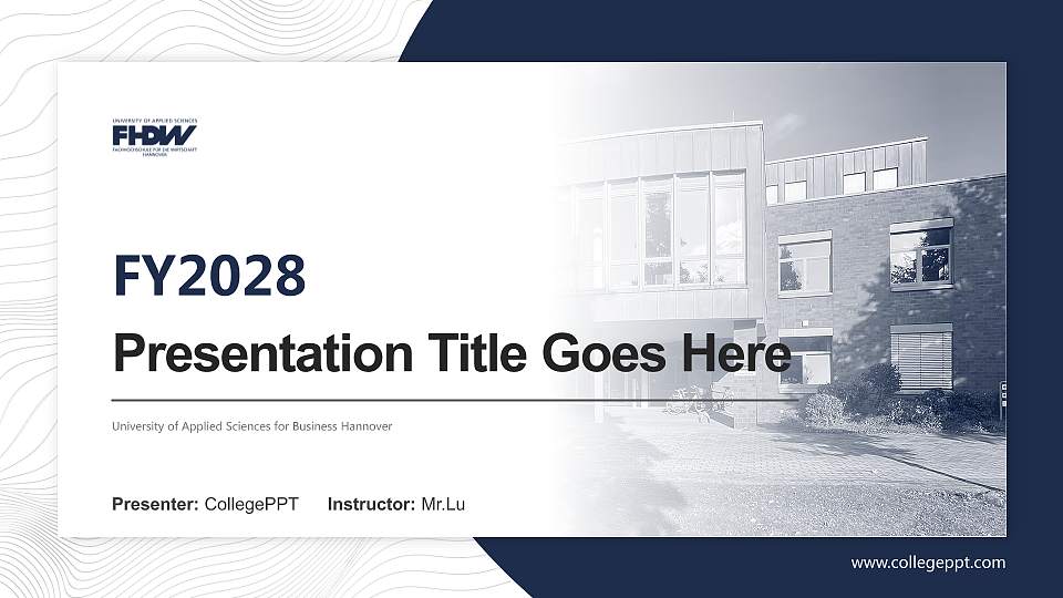 University of Applied Sciences for Business Hannover Academic Presentation/Research Findings Report PPT Template16:9 ratio PPT effect preview image