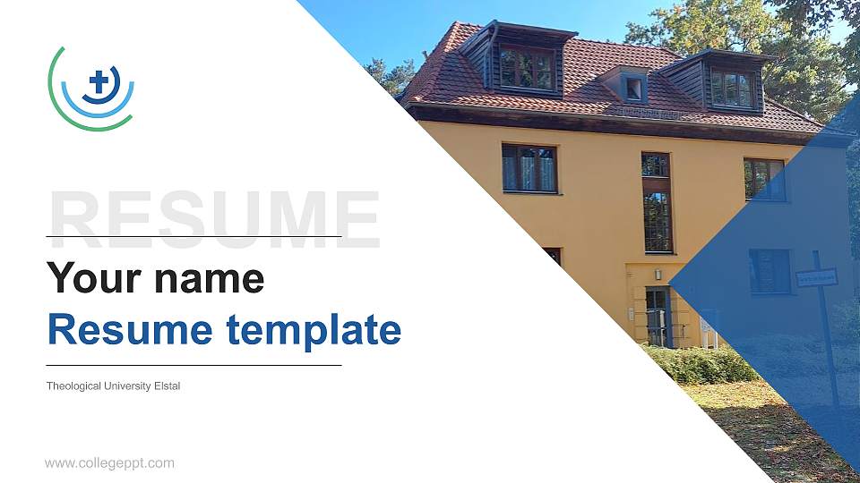Theological University Elstal Resume PPT Template16:9 ratio PPT effect preview image