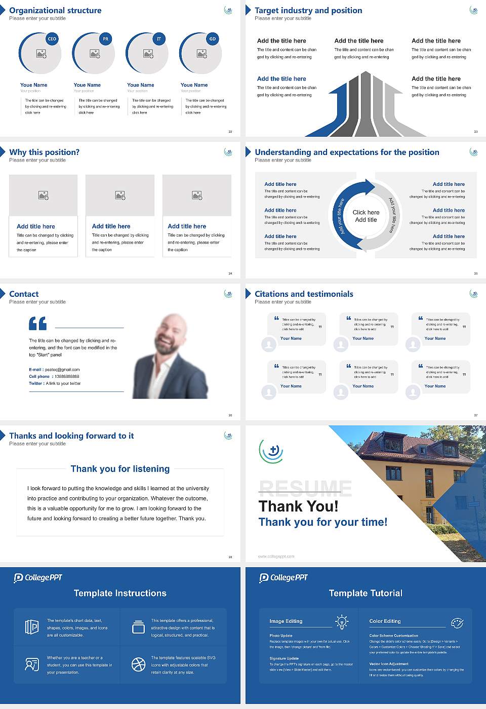Theological University Elstal Resume PPT Template16:9 ratio PPT effect preview image4