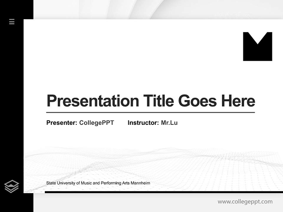 State University of Music and Performing Arts Mannheim Thesis Proposal/Graduation Defense PPT Template4:3 ratio PPT effect preview image5