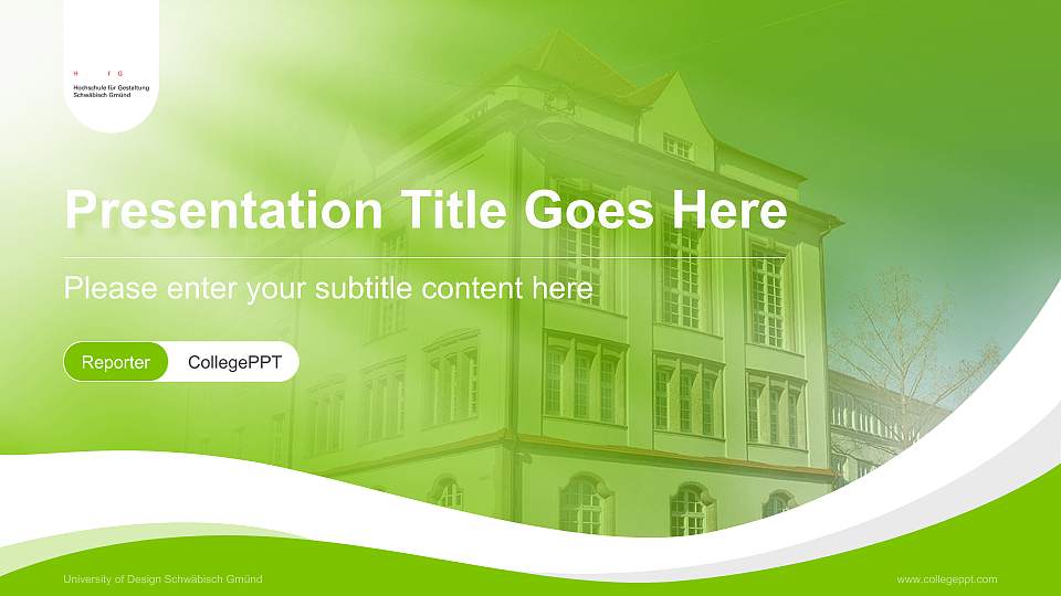 University of Design Schwäbisch Gmünd Lecture Sharing and Networking Event PPT Template16:9 ratio PPT effect preview image