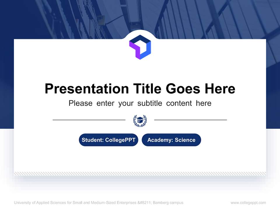 University of Applied Sciences for Small and Medium-Sized Enterprises – Bamberg campus National Scholarship Defense PPT Template4:3 ratio PPT effect preview image4