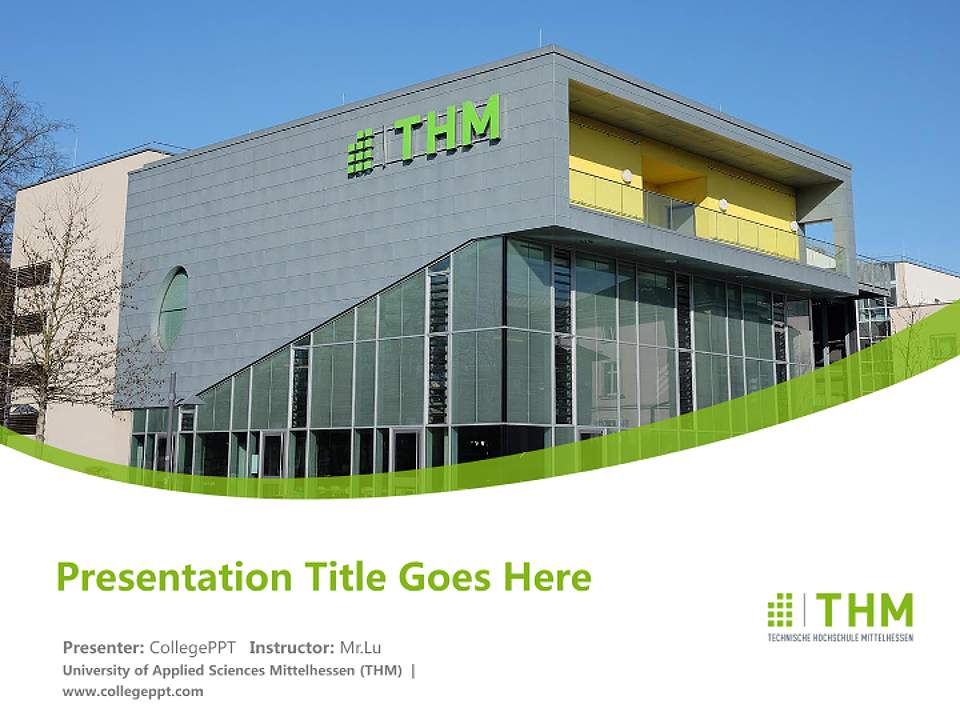 University of Applied Sciences Mittelhessen (THM) Course/Courseware Creation PPT Template4:3 ratio PPT effect preview image5