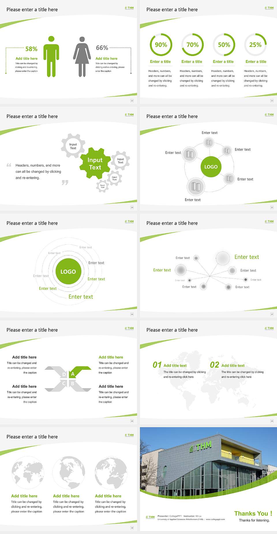 University of Applied Sciences Mittelhessen (THM) Course/Courseware Creation PPT Template4:3 ratio PPT effect preview image4