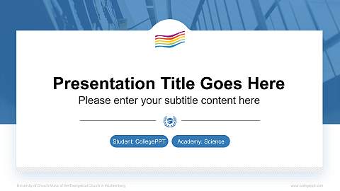 University of Church Music of the Evangelical Church in Württemberg National Scholarship Defense PPT Template
