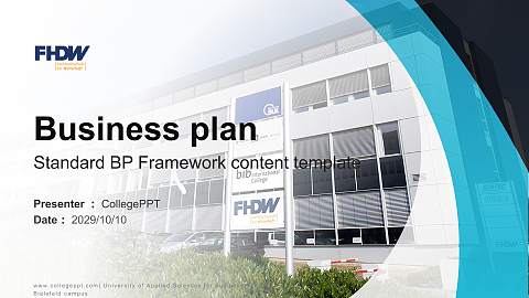 University of Applied Sciences for Business – Bielefeld campus Competition/Entrepreneurship Contest PPT Template