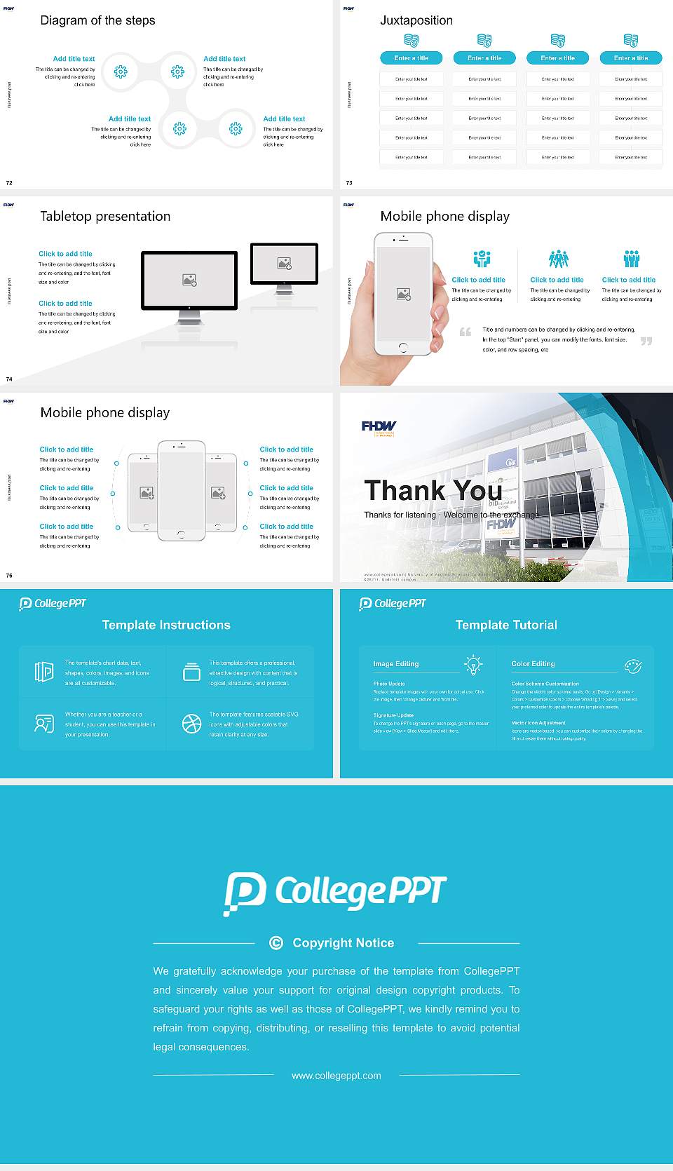 University of Applied Sciences for Business – Bielefeld campus Competition/Entrepreneurship Contest PPT Template16:9 ratio PPT effect preview image9