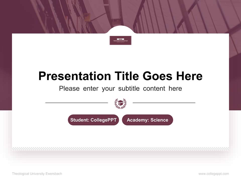 Theological University Ewersbach National Scholarship Defense PPT Template4:3 ratio PPT effect preview image4