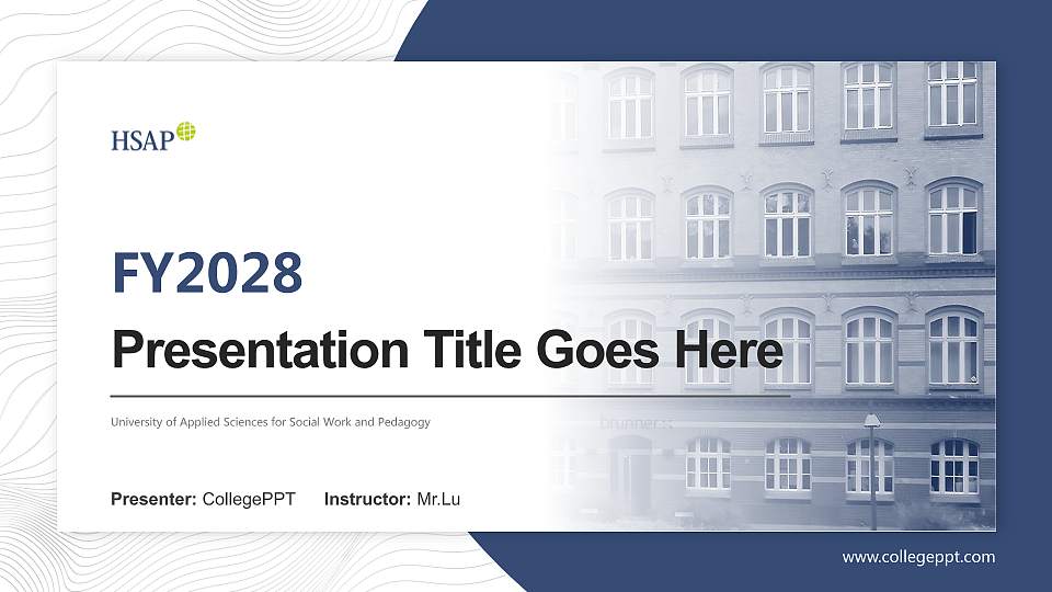 University of Applied Sciences for Social Work and Pedagogy Academic Presentation/Research Findings Report PPT Template16:9 ratio PPT effect preview image