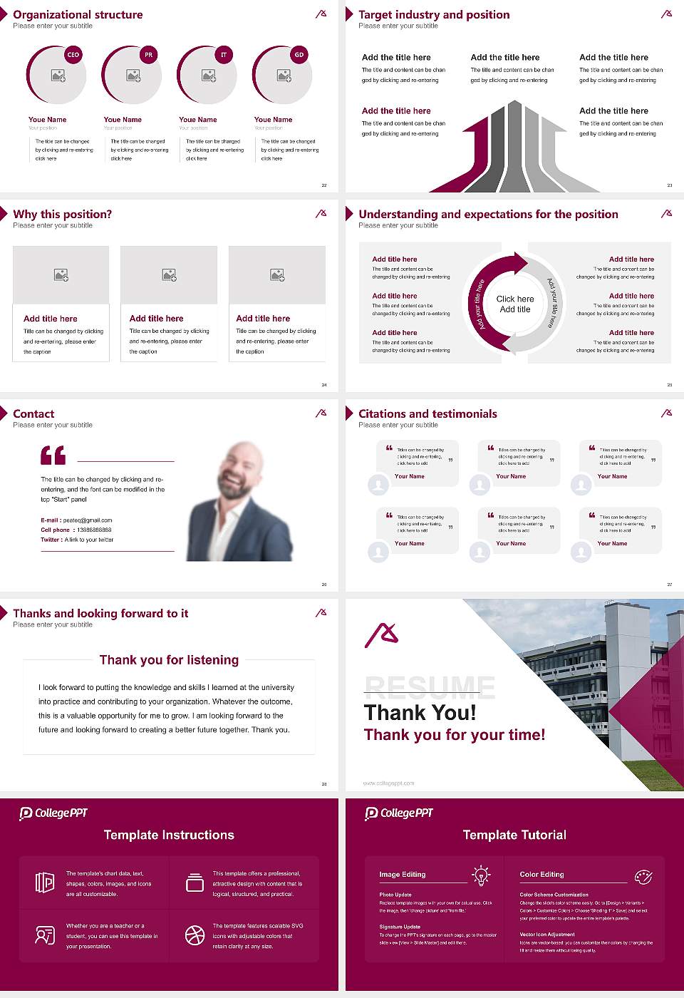 University of Education Schwäbisch Gmünd Resume PPT Template16:9 ratio PPT effect preview image4