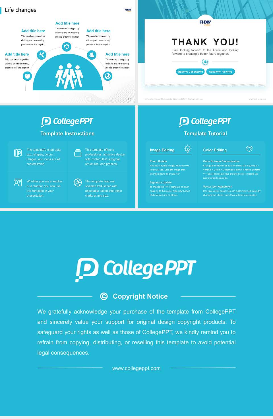 University of Applied Sciences for Business – Marburg campus National Scholarship Defense PPT Template4:3 ratio PPT effect preview image4