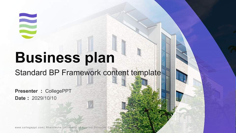 Rheinische University of Applied Sciences Cologne Competition/Entrepreneurship Contest PPT Template16:9 ratio PPT effect preview image