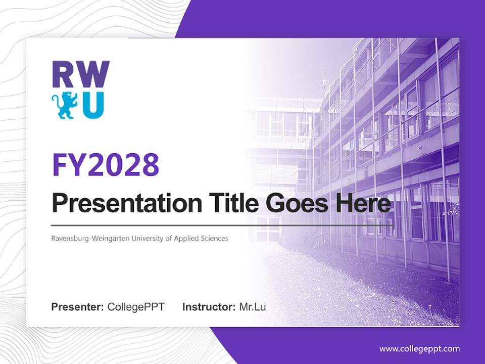 Ravensburg-Weingarten University of Applied Sciences Academic Presentation/Research Findings Report PPT Template4:3 ratio PPT effect preview image5