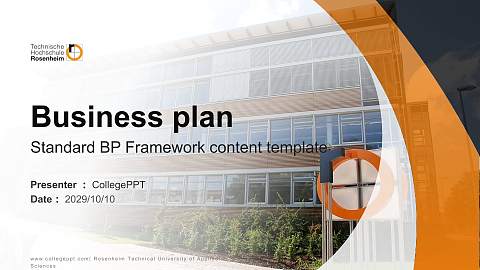 Rosenheim Technical University of Applied Sciences Competition/Entrepreneurship Contest PPT Template