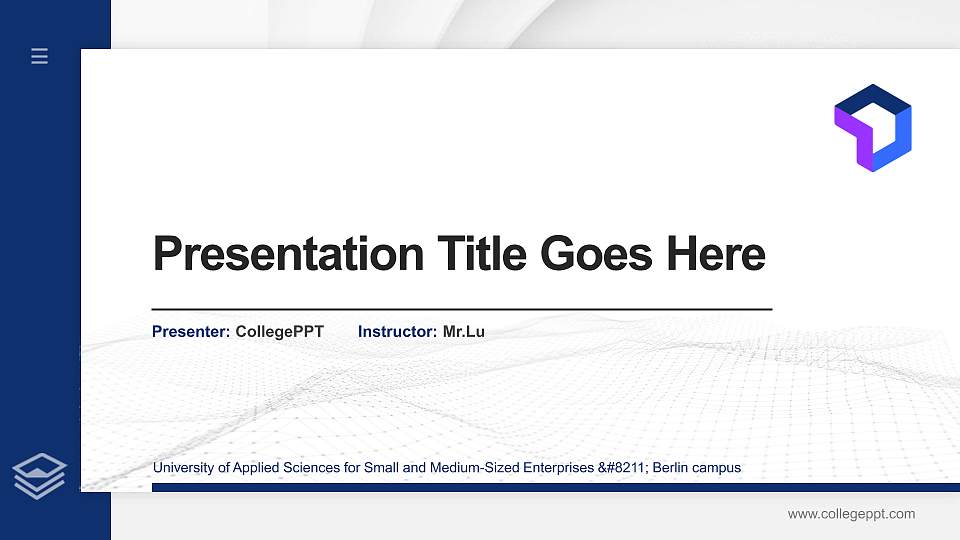 University of Applied Sciences for Small and Medium-Sized Enterprises – Berlin campus Thesis Proposal/Graduation Defense PPT Template16:9 ratio PPT effect preview image