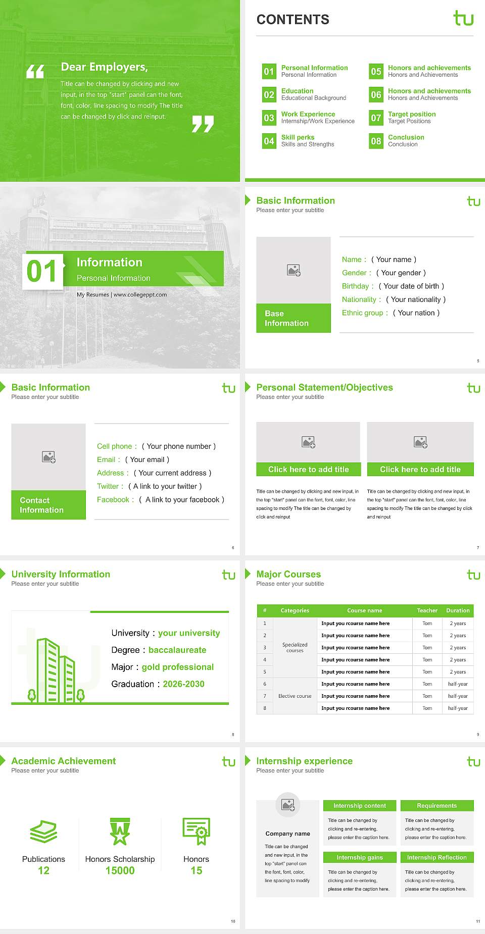 Technical University of Dortmund Resume PPT Template4:3 ratio PPT effect preview image2