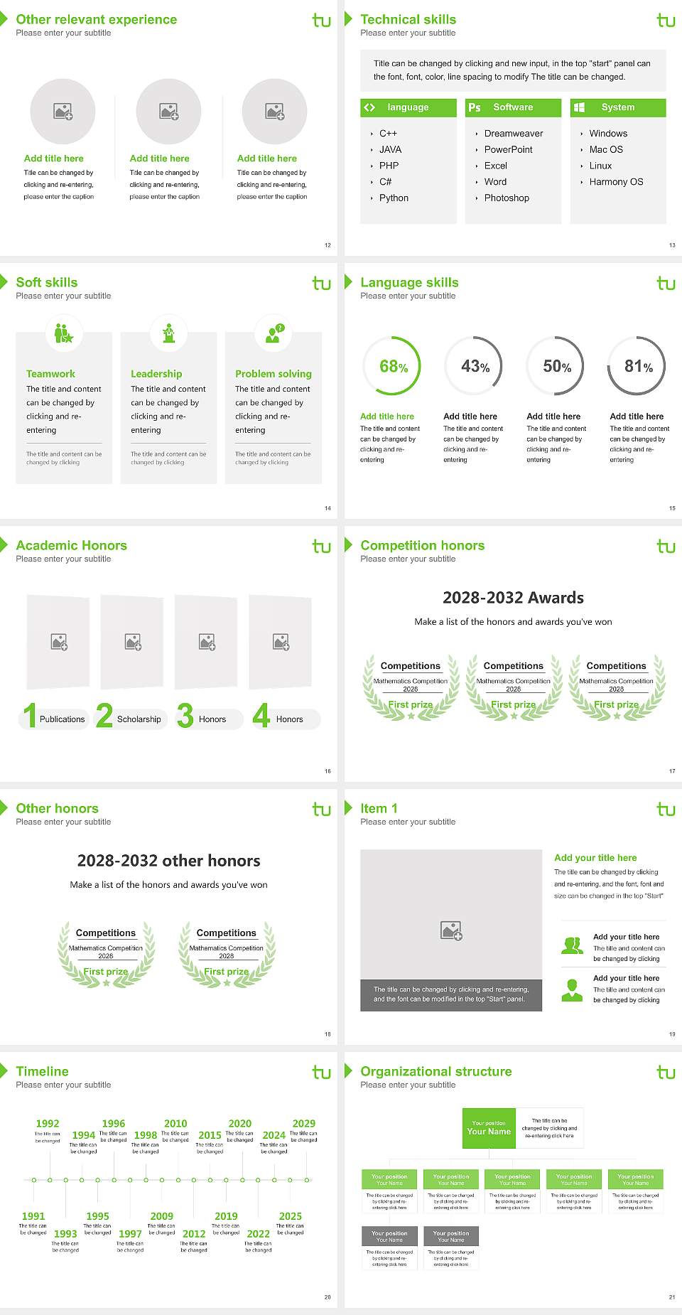 Technical University of Dortmund Resume PPT Template4:3 ratio PPT effect preview image3