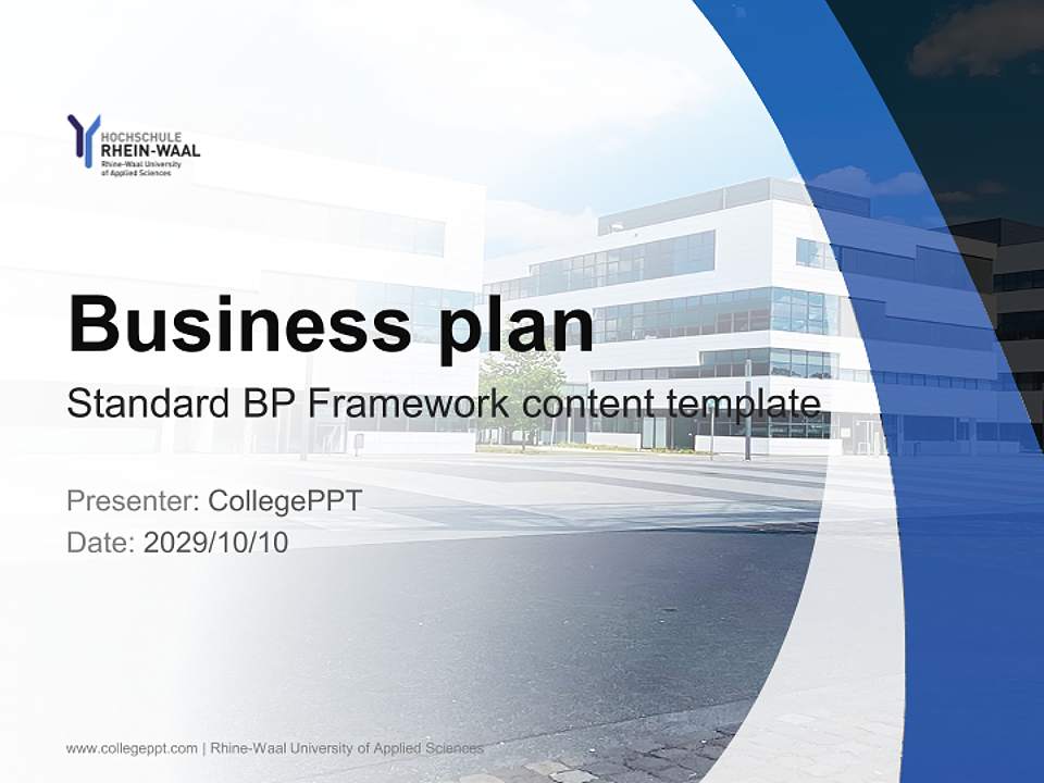 Rhine-Waal University of Applied Sciences Competition/Entrepreneurship Contest PPT Template4:3 ratio PPT effect preview image9