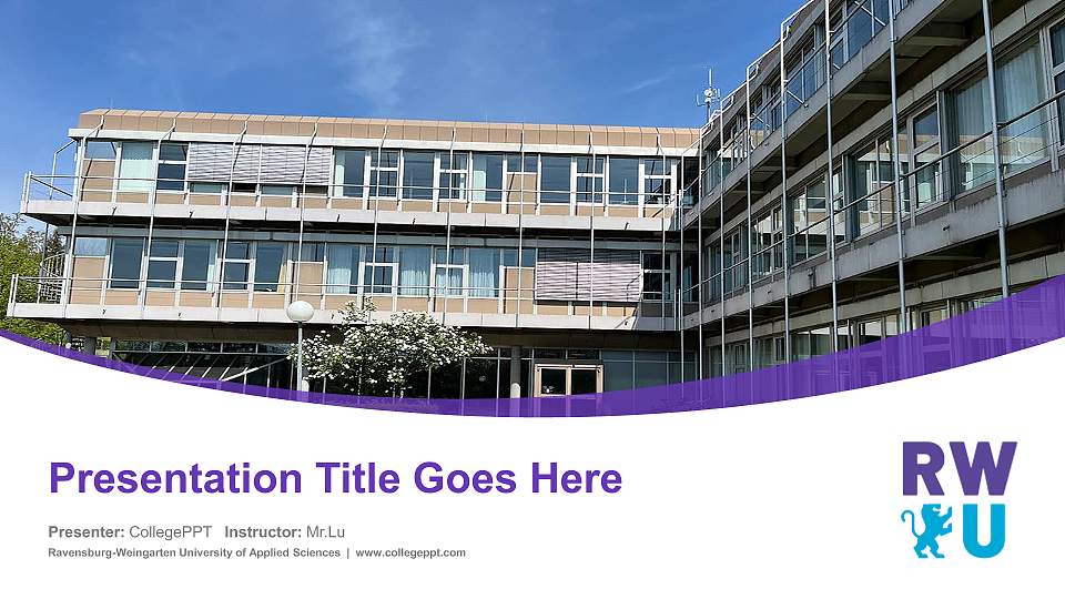 Ravensburg-Weingarten University of Applied Sciences Course/Courseware Creation PPT Template16:9 ratio PPT effect preview image