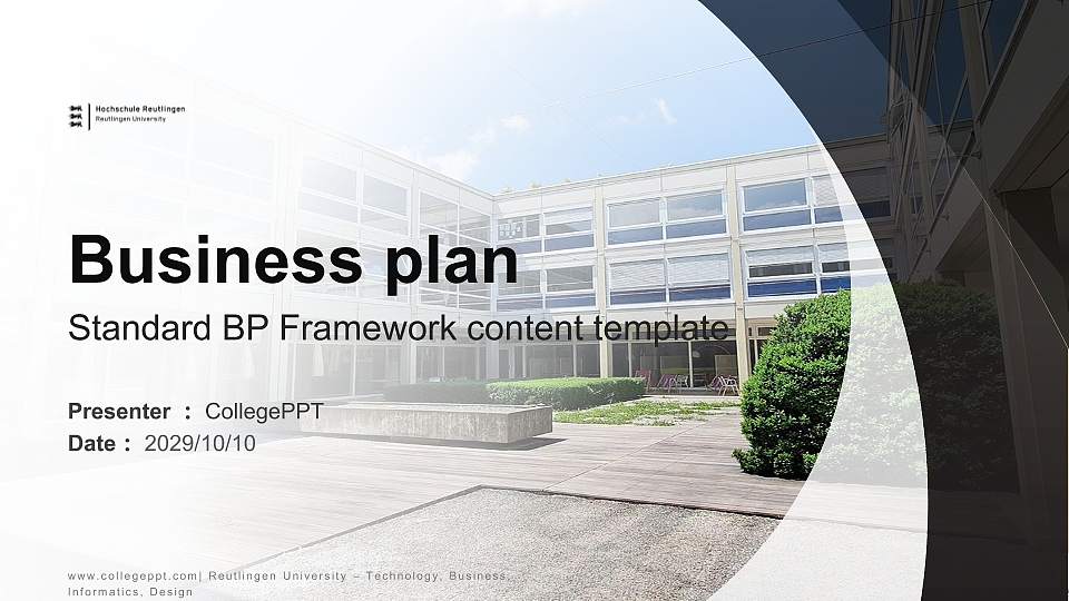 Reutlingen University – Technology, Business, Informatics, Design Competition/Entrepreneurship Contest PPT Template16:9 ratio PPT effect preview image
