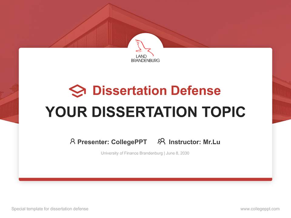 University of Finance Brandenburg Graduation Thesis Defense PPT Template4:3 ratio PPT effect preview image7