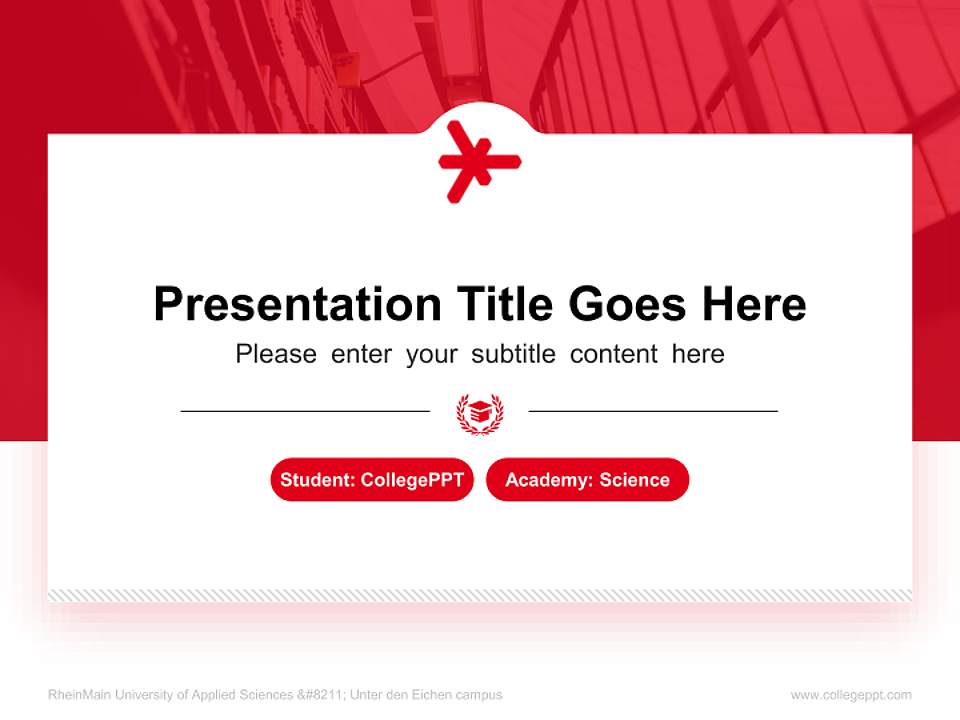 RheinMain University of Applied Sciences – Unter den Eichen campus National Scholarship Defense PPT Template4:3 ratio PPT effect preview image4