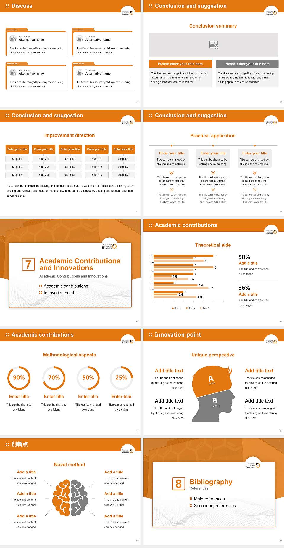 Rosenheim Technical University of Applied Sciences – Burghausen campus Graduation Thesis Defense PPT Template4:3 ratio PPT effect preview image6