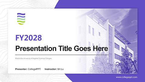Rheinische University of Applied Sciences Cologne Academic Presentation/Research Findings Report PPT Template