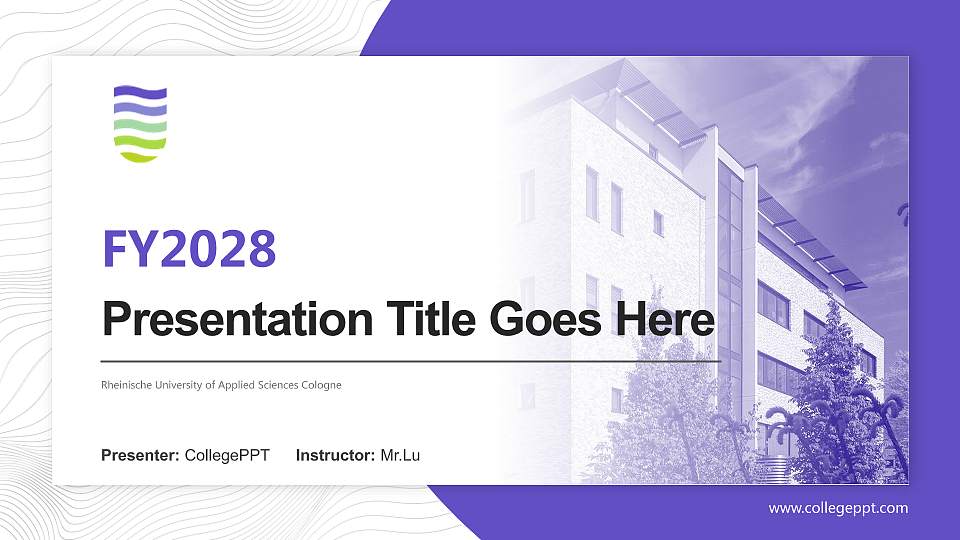 Rheinische University of Applied Sciences Cologne Academic Presentation/Research Findings Report PPT Template16:9 ratio PPT effect preview image