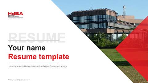 University of Applied Labour Studies of the Federal Employment Agency Resume PPT Template