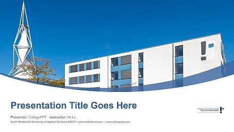 South Westphalia University of Applied Sciences – Lüdenscheid campus Course/Courseware Creation PPT Template