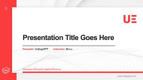 University of Europe for Applied Sciences Thesis Proposal/Graduation Defense PPT Template