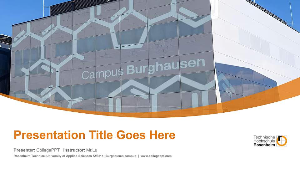 Rosenheim Technical University of Applied Sciences – Burghausen campus Course/Courseware Creation PPT Template16:9 ratio PPT effect preview image