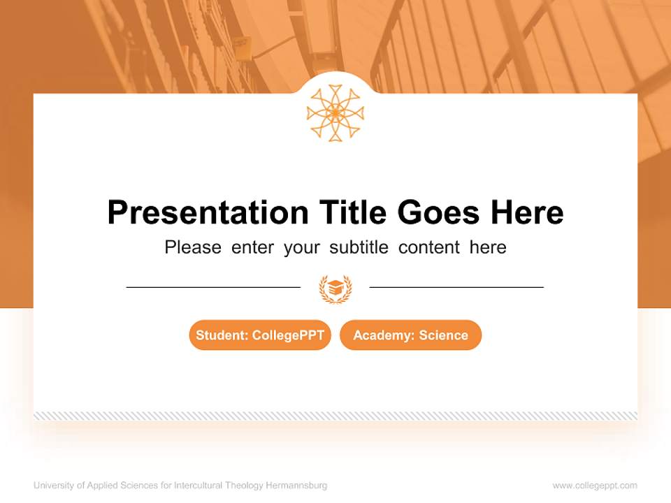 University of Applied Sciences for Intercultural Theology Hermannsburg National Scholarship Defense PPT Template4:3 ratio PPT effect preview image4